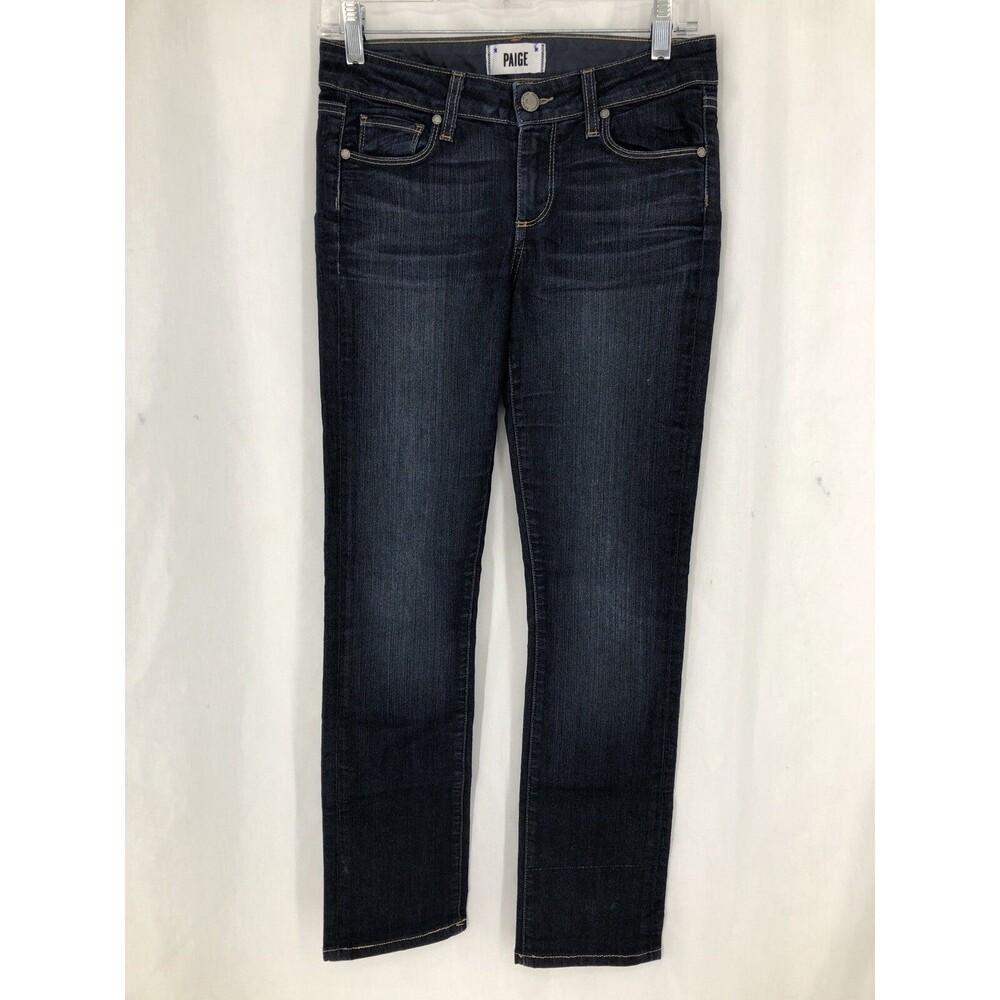 Paige Skyline Straight Skinny Stretch Blue Low Rise Denim Jeans 26 (29x30) USA